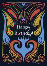 Cute flower pattern birthday card created by Lena Semenova