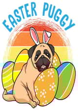 Funny Pug Dog Easter Card created by Nina’s Novelties