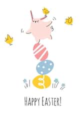 Cute easter bunny and friends card created by Nastea Fedorenko