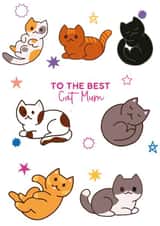 Colourful Cute Best Cat Mum Card created by Xoxo Designs by Ruth