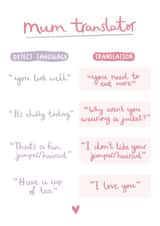 Funny Mothers Day Card - Mum - Mum Translator created by Very British Problems