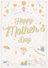 Classic Mothers Day Card - Gardening - Sunshine - Wishing You A Happy Mother's Day With Love created by Made At The Parade Co.