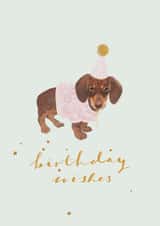 Cute Birthday Card - Dachshund - Puppy created by Honey & Velvet Studio