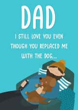 Dad and dog, Father’s Day card created by Sophie Larsson