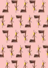 Betty Giraffe Greeting Card created by My Strawberry Monkey