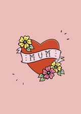 Mum Tattoo Heart  created by Whippet & Gold
