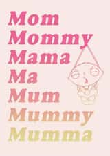 Funny Stewie Mother's Day Card created by Made At The Parade Co.