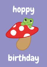 Happy Birthday Frog on a Mushroom Card created by Natalie Whittaker