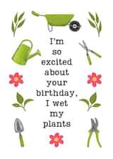 Funny gardening pun birthday card created by suzcreate