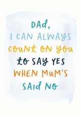 Count On You Funny Father's Day Card created by Sweetlove Press