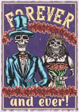 Cute Gothic Anniversary Card / Wedding Card - Skulls - Forever And Ever created by Mel @ DeadHead Designs