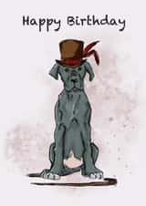 Posh dog birthday card created by Fat Nancy Cards 