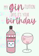 Gin birthday card  created by Fern Furness