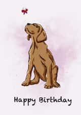 Dog and butterfly card created by Fat Nancy Cards