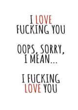 Rude Typography Valentines Day Card / Anniversary Card - I Love Fucking You - I Fucking Love You created by Banter King