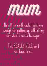 Thank you mum card created by OnlyPans