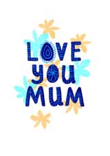 Love You Mum - Pop of Blue Card of Mum on Mother's Day or Birthday created by Emily House Design & Illustration