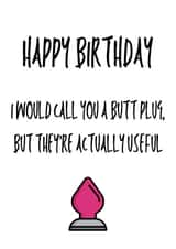 Butt plug birthday card created by OnlyPans