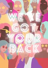 We’ve got your back sympathy card created by Tiggy Dot