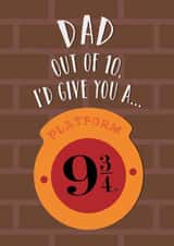 Funny Fathers Day/Birthday Card - Platform 9 3/4 - Harry Potter created by Cardology