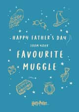 Cute Fathers Day Card - Favourite Muggle - Harry Potter created by Cardology