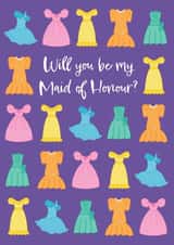 Will you be my Maid of Honour dress card created by Frankie Jackson