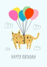 Flying Cat Birthday Card created by Sophie Crichton