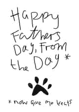 Hand written from the dog fathers day card created by Faye Finney