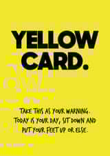 Yellow card. created by Quinton cards