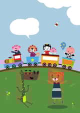 Train Party - Greeting Card created by My Strawberry Monkey