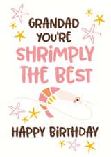 Birthday card for Grandad, shrimply the best in the world created by Superlush Cards