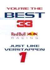 Max Verstappen Red Bull Formula One F1 Birthday Fathers Day Card created by Wishabells Designs
