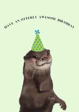 Otter birthday card created by Shadan Designs