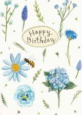 Blue Flowers Birthday created by Love Lucy Illustration
