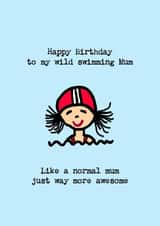 Wild Swimming Mum Birthday Card 1001 created by PEA GREEN PRINTS