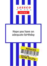 Tesco value birthday card  created by Dangerous Dave 