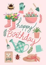 Gardener's Wholesome Birthday Card - Cute and Colourful created by Fayeillustration