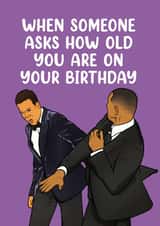Will Smith Slap Chris Rock Oscars Birthday Card created by Picardso