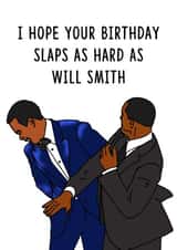 Will Smith Slapping Chris Rock Funny Birthday Card created by Peabody Studio