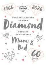 Diamond Wedding Anniversary Mum and Dad created by Juniper and Rose Studio