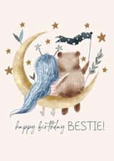 Happy Birthday Bestie, Best Friend, Bear and Moon created by Claire Eddie