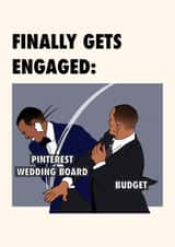 Will smith Chris rock oscars slap meme Engagement wife fiancé girl card created by The Girl Next Draw Cards