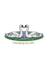 Love Birds For Life Anniversary card 1000 created by Masonillustration