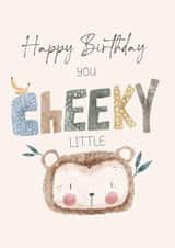 Happy Birthday you cheeky little monkey Kids Card created by Claire Eddie