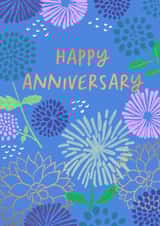 Pretty Exuberant Floral Happy Anniversary card created by patternmuse