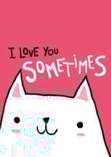 Cute cat thinking of you and birthday card created by Dot Dash Design