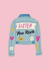 Sister you rock birthday card created by Curious Day