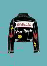 Grandad you rock Leather Jacket Card created by Curious Day