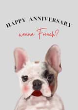 Frenchie anniversary card created by Shadan Designs