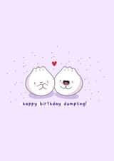 Happy birthday dumpling - cute food pun love card created by Rosalie Perl